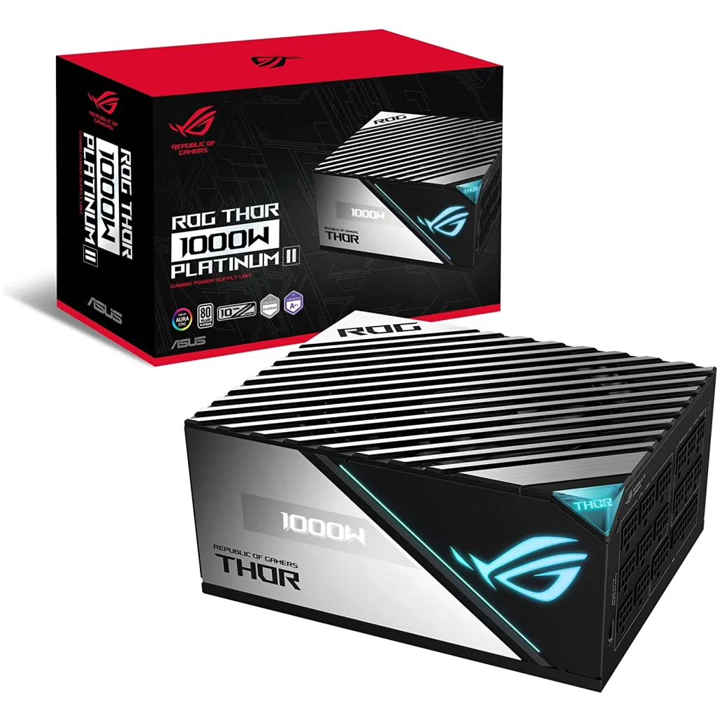 Napajalnik - 1000W Asus 1000P ROG Thor 80Plus Platinum 92% ATX 12V Modular 135mm RGB črna (90YE00L1-B0NA00)