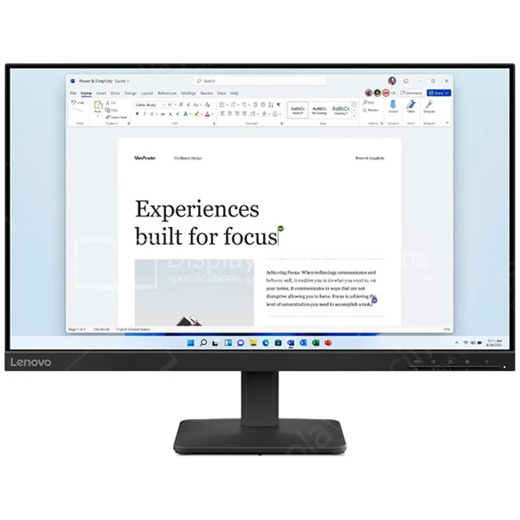 Monitor Lenovo 60,5 cm (23,8") L24-41 1920x1080 100Hz IPS 4ms VGA HDMI sRGB99%