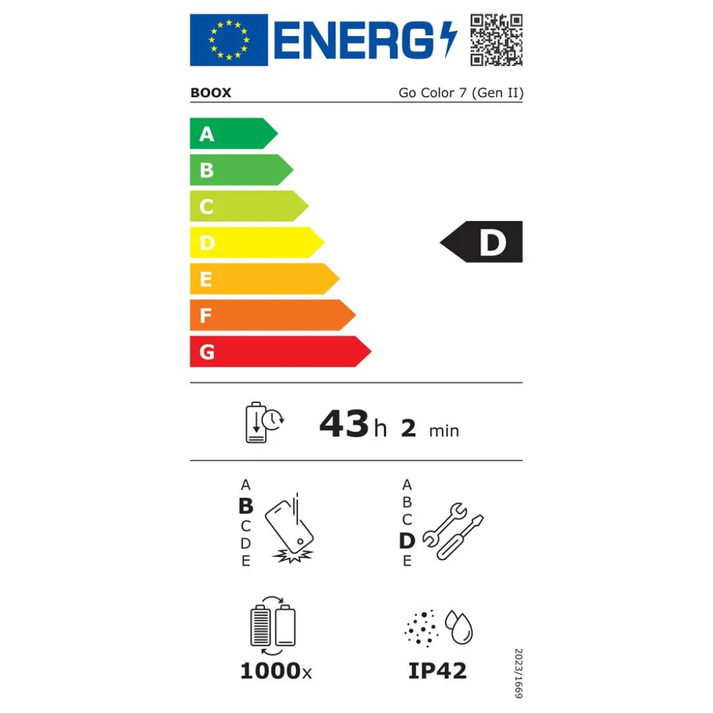 E-bralnik/tablični računalnik 17,78 cm (7") Onyx Boox GO Color 7 Gen II 6GB/64GB Android 13 Wi-Fi BT USB-C microSD črn
