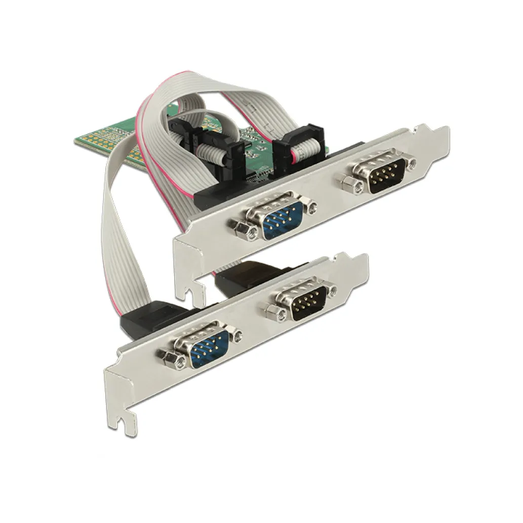 Kontroler PCI-Express => 4x serijski COM port RS232 9pin Delock + Low Profile 89557