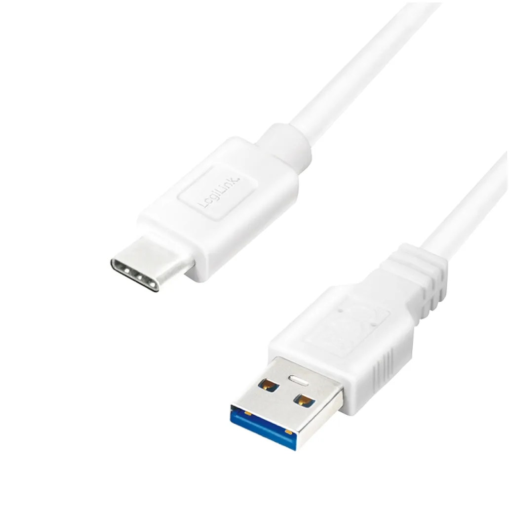 Kabel USB-C => USB A 3.2 Gen1x1 A 1,50m 60W 3A/20V Logilink - bel (CU0175) EOLS-P