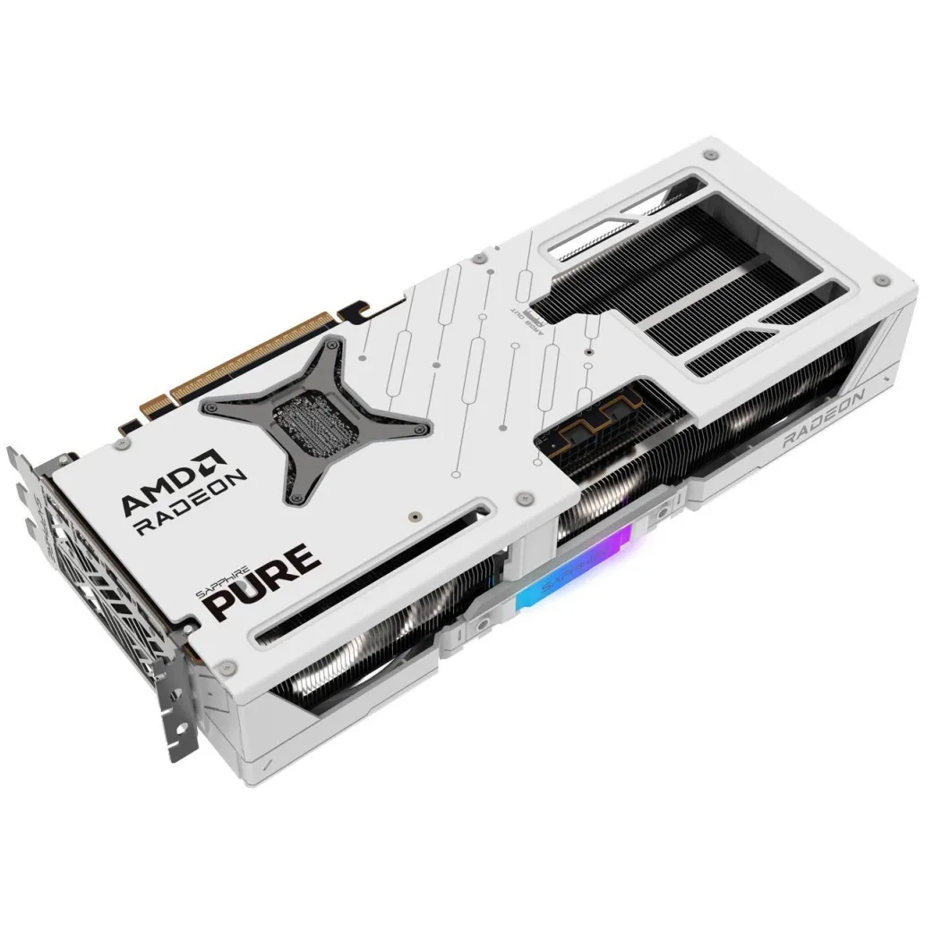 Grafična kartica AMD RX9070 XT Sapphire PURE bela - 16GB GDDR6 | 2xDisplayport 2.1 2xHDMI 2.1 (11348-02-20G)