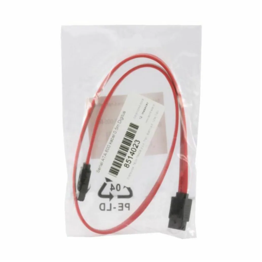 KABEL SATA/SATA moški 0,50m z zatičem Digitus (AK-400102-005-R)