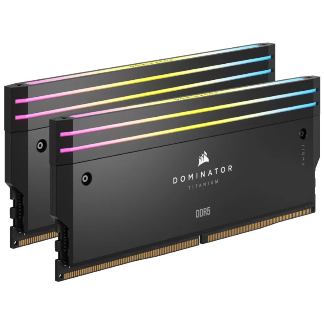 DDR5 64GB 6000MHz CL30 KIT (2x32GB) Corsair RGB Dominator Titanium 1,4V črna (CMP64GX5M2B6000C30)