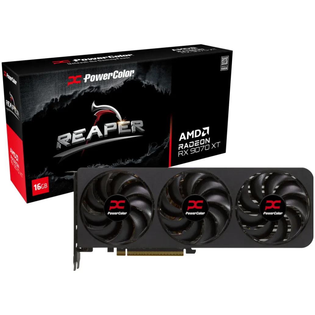 Grafična kartica AMD RX9070 XT PowerColor Reaper - 16GB GDDR6  | 1xHDMI 2.1b 3xDisplayport 2.1a (RX9070XT 16G-A)
