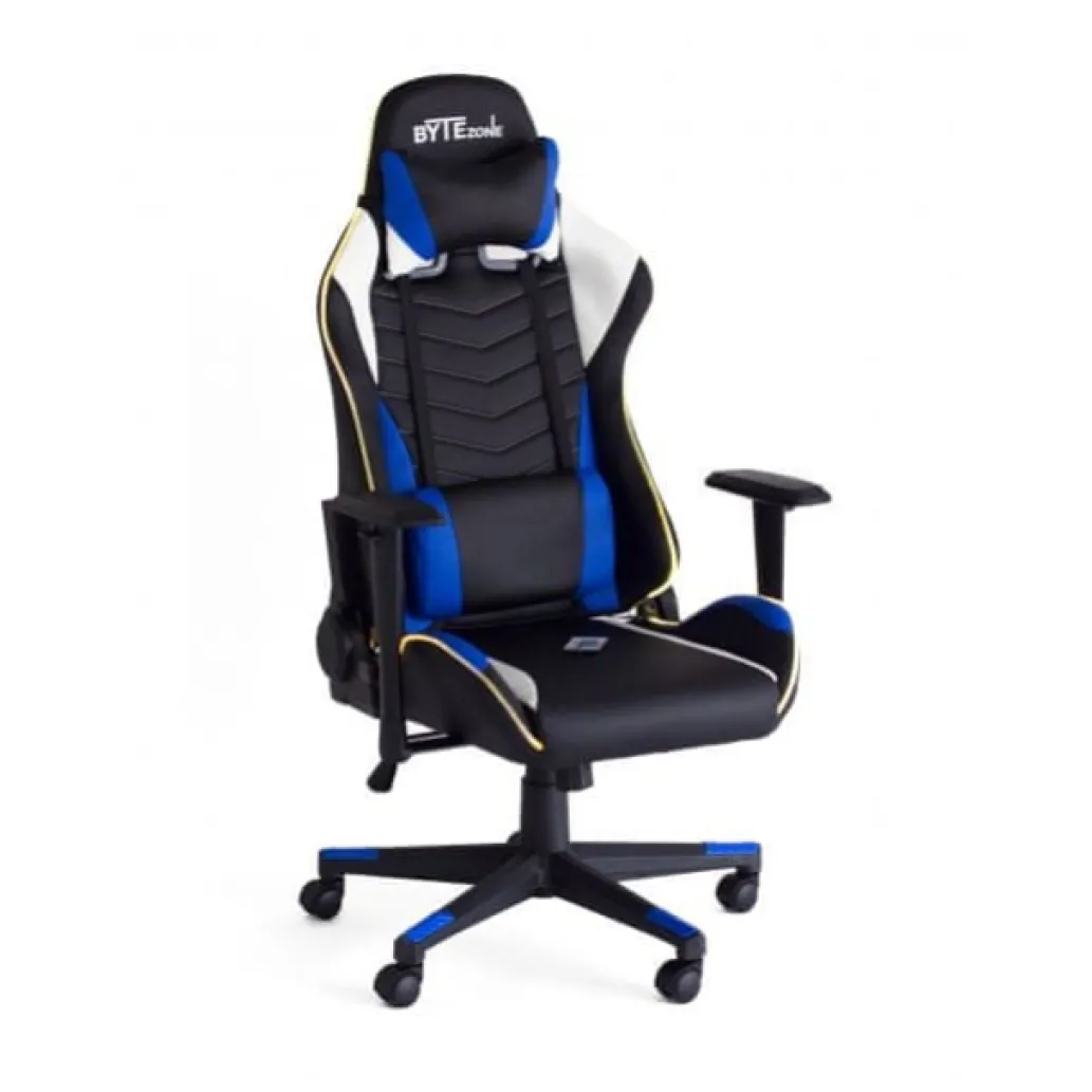 Stol gaming Bytezone Winner LED črn moder bel (GC9222B)
