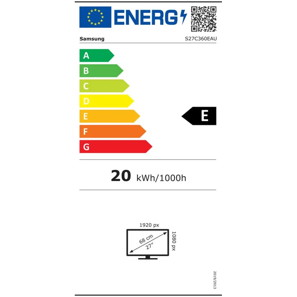 Monitor Samsung 68,6 cm (27,0") S27C360EAU 1920x1080 Curved 75Hz VA 4ms VGA HDMI FreeSync