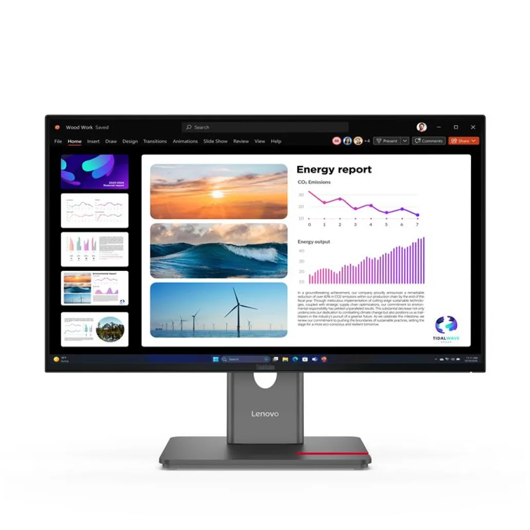 Monitor Lenovo 60,5 cm (23,8") P24Q-40 2560x1440 120Hz IPS 4ms HDMI DisplayPort USB-C DP-Out 3xUSB3.2 sRGB99% ThinkVision