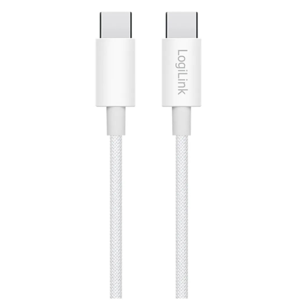 Kabel USB-C (m) => USB-C (m) 2.0 najlon ovoj 0,50m 60W 3A/20V 480Mbps PD3 bel LogiLink (CU0339)