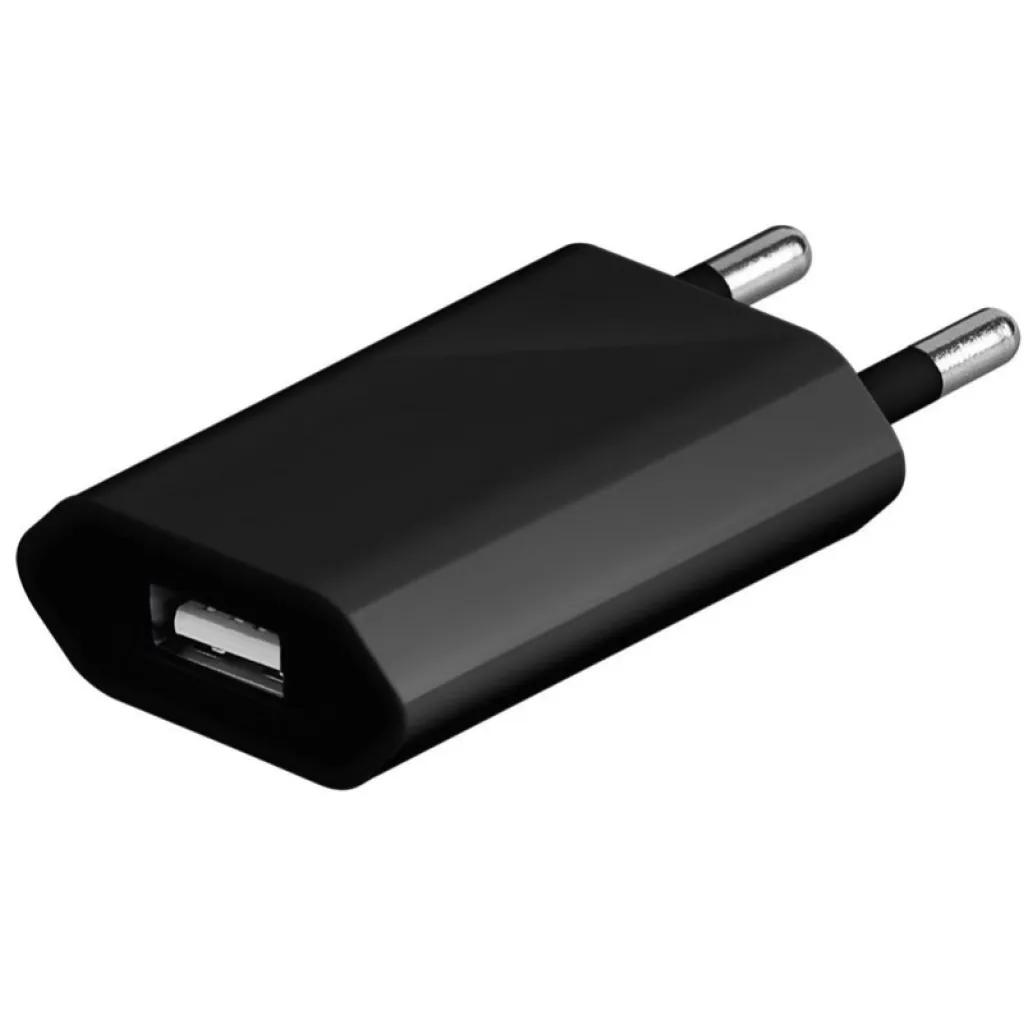 Hišni polnilec 100-240V => 1x USB-A (ž) Goobay Slim 1A za mobilni telefon - črn (44949)