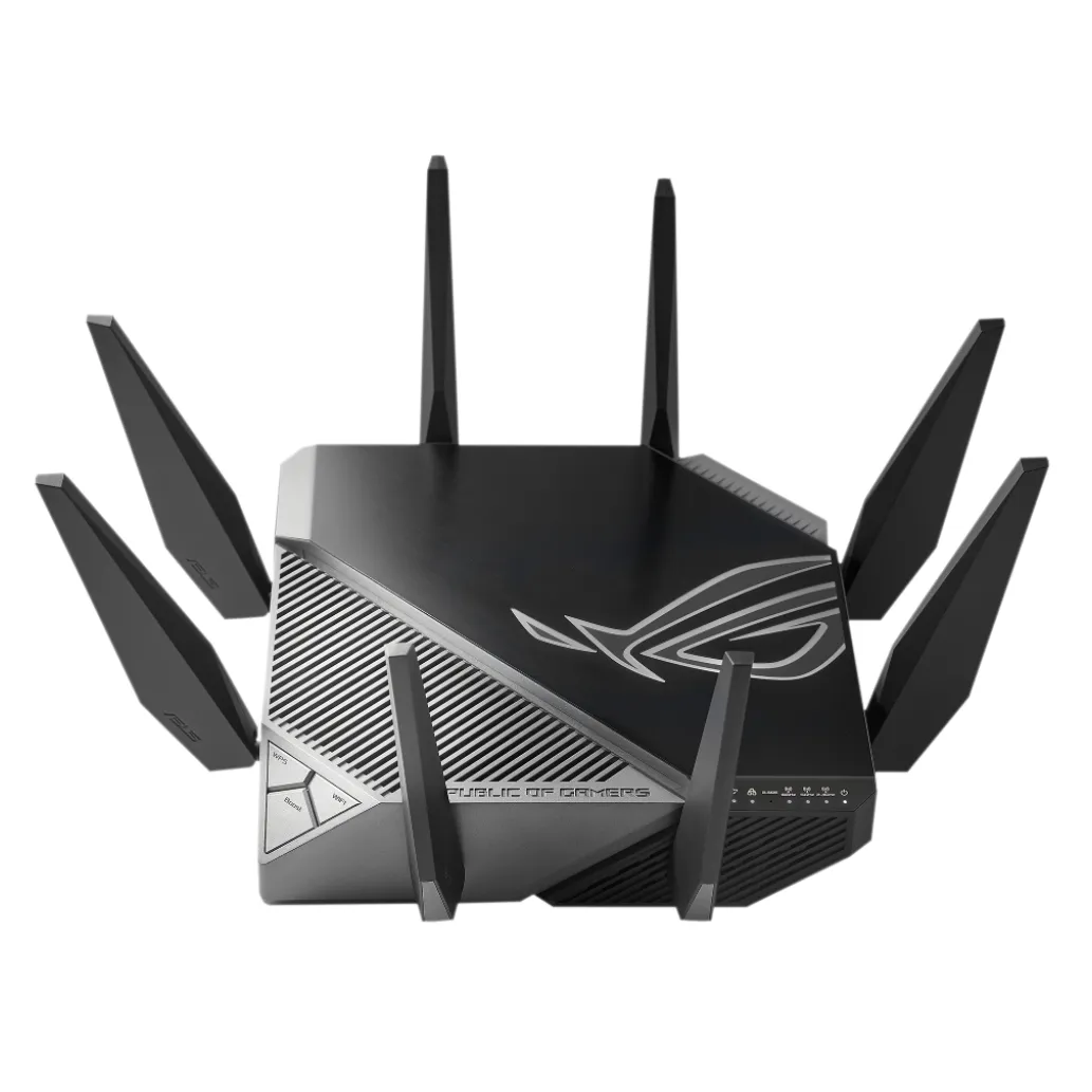 Usmerjevalnik brezžični Asus ROG Rapture GT-AXE11000 WiFi6E 802.11ax AX11000 4804Mbit/s 5G MESH OFDMA triband 1xLAN/WAN2,5GB 4xLAN 8x antena (90IG06E0-MO1R00)