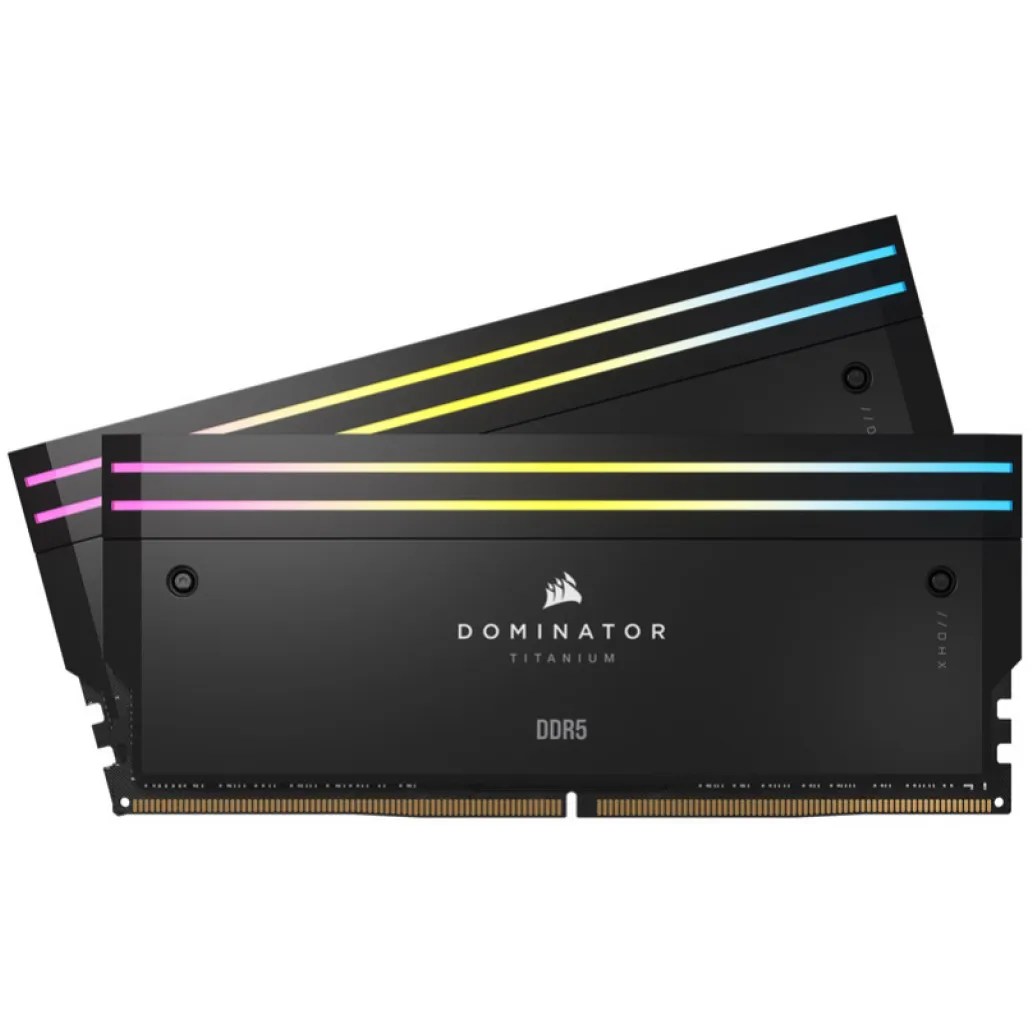 DDR5 64GB 6000MHz CL30 KIT (2x32GB) Corsair RGB Dominator Titanium 1,4V črna (CMP64GX5M2B6000C30)
