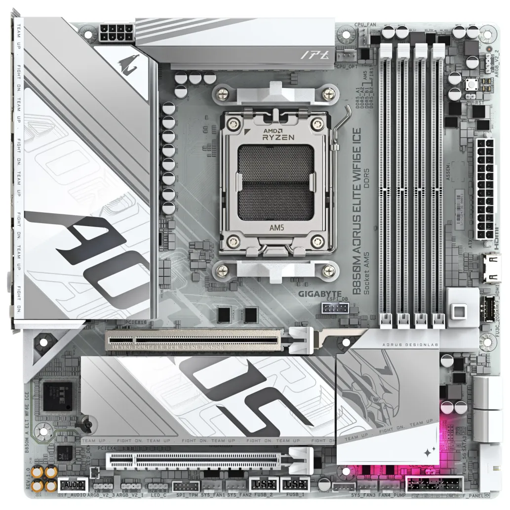 Osnovna plošča AM5 GigaByte B850M Aorus Elite WiFi6E ICE microATX 1xHDMI 1xDisplayPort