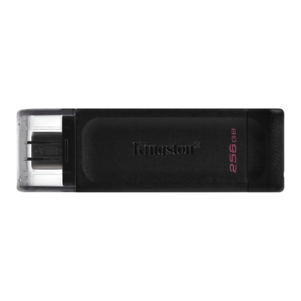 Spominski ključek 256GB USB-C Kingston DT70 80MB/s 15MB/s kovinski-plastičen črn (DT70/256GB)