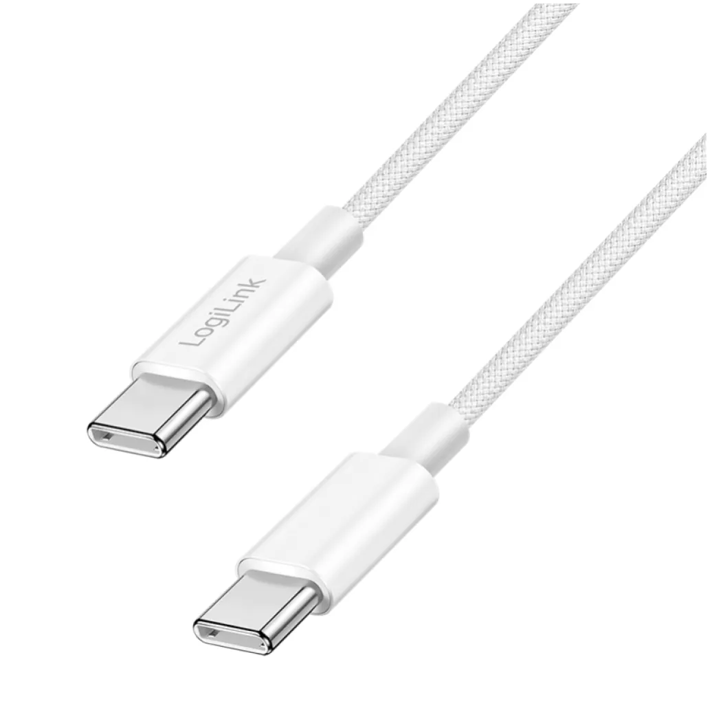 Kabel USB-C (m) => USB-C (m) 2.0 najlon ovoj 0,50m 60W 3A/20V 480Mbps PD3 bel LogiLink (CU0339)