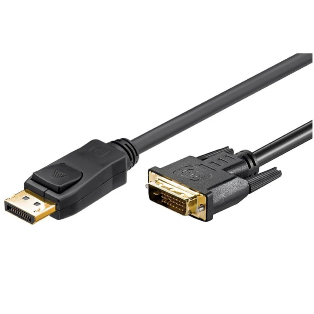 Kabel DisplayPort(m)=>DVI-D(m) 2,00m 4K/30Hz Ultra HD črn Goobay (51961)
