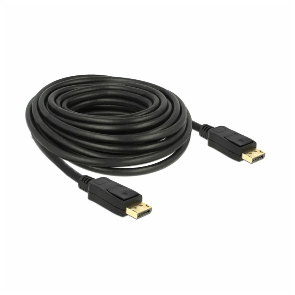 Kabel DisplayPort(m)=>DisplayPort(m) v1.2 10,00m 4K/60Hz pozlačeni konektorji črn Delock (84862)