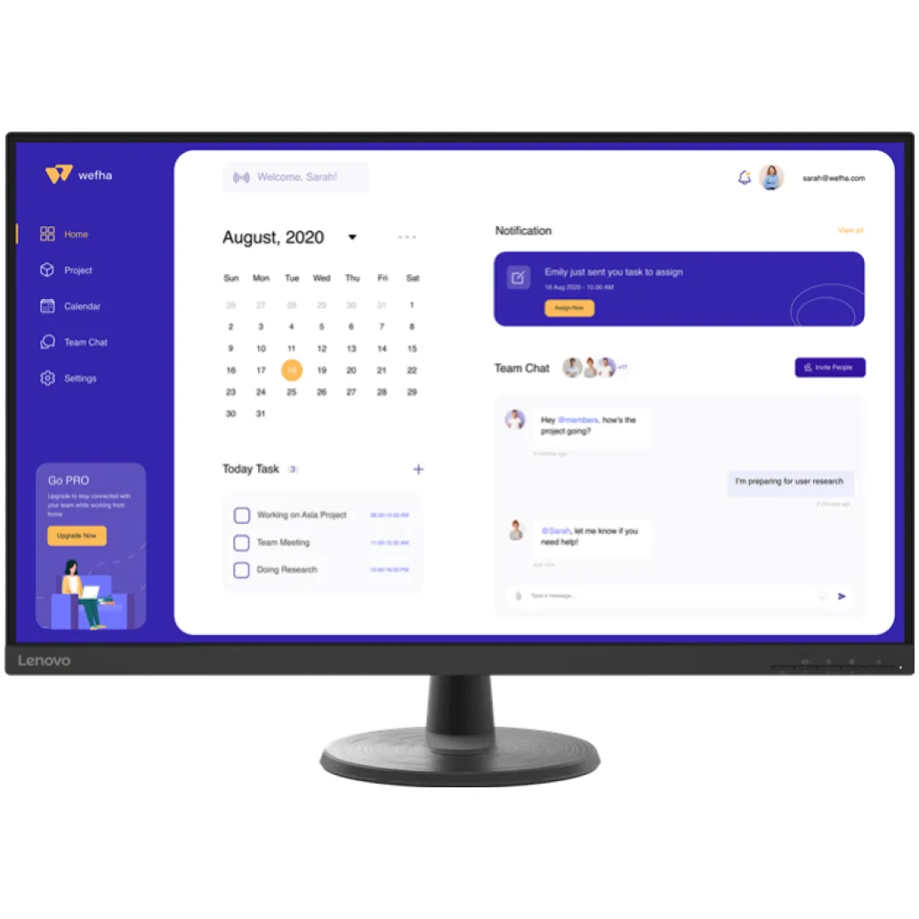 Monitor Lenovo 80 cm (31,5") D32u-40 3840x2160 VA 4ms 2xHDMI DisplayPort NTSC72% FreeSync črna- odprta embalaža