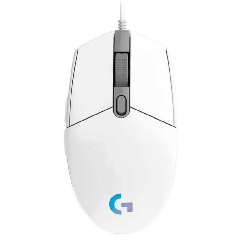 Gaming miška Žična Logitech G102 LightSync, bela (910-005824)