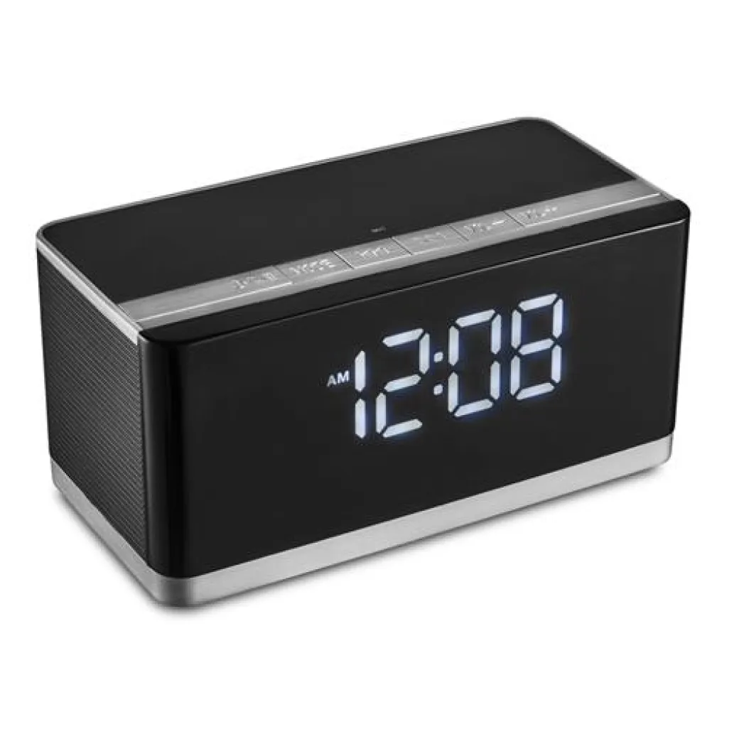 Zvočnik bluetooth Platinet FM radio, budilka 10W (črna)