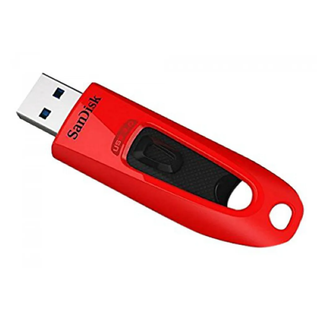Spominski ključek 64GB USB 3.0 Sandisk Ultra 130MB/s - plastičen/drsni/rdeč (SDCZ48-064G-U46R)