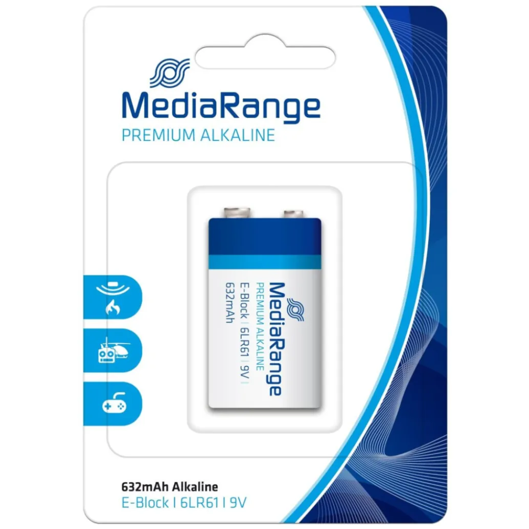 Baterijski vložek MediaRange MRBAT107 9V/LR61 4 kos Alkalne (111688)