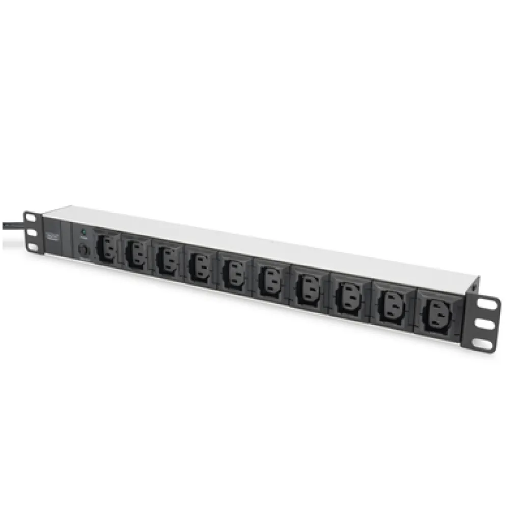 Razdelilec Digitus 48cm 10xEuro C13 ALU UPS Digitus črno/siv
