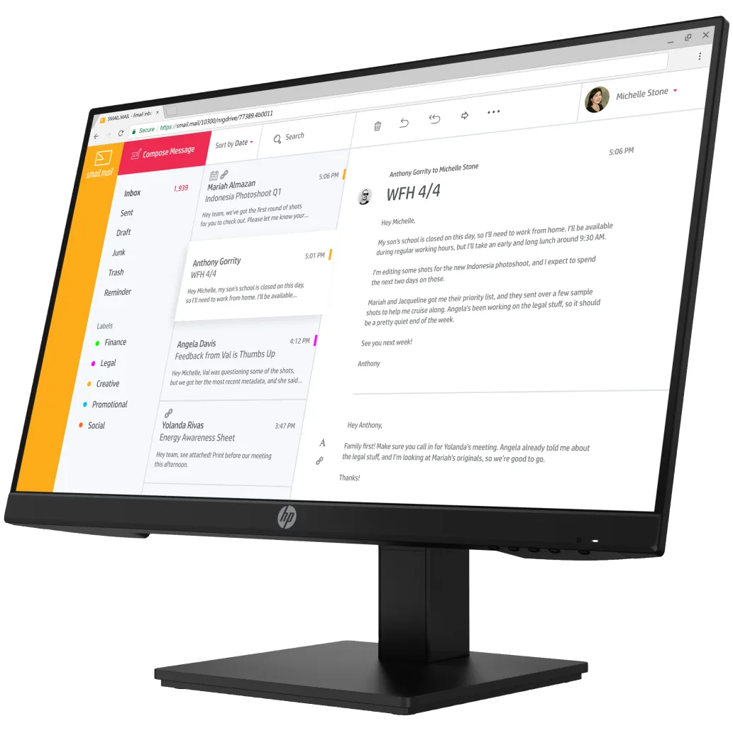 Monitor HP 60,4 cm (23,8") P24 G4 1920x1080 IPS 5ms VGA HDMI DisplayPort 3H NTSC72%