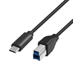 Kabel USB-C => USB-B 3.2 Gen1x1 A 1,0m Logilink - črn (CU0162) EOLS-P
