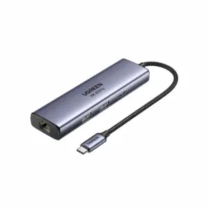 Priklopna postaja USB-C => Ugreen HDMI 2xUSB3.0 USB-C 100W 1xRJ45 čitalec kartic SD/microSD (75643)