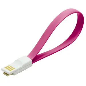 Kabel USB A => B micro (za mobitele/tablice) LogiLink magnetni kontakti, pink (CU0087) EOLS-P