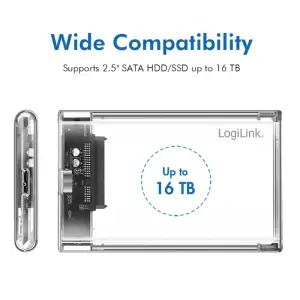 Ohišje za trdi disk 2,5 USB-A 3.0 Logilink prozorno brezvijačno (UA0409)