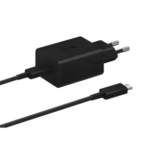 Hišni polnilec 100-240V => 1x USB-C Samsung 45W EP-T4510 za mobilni telefon ali tablični računalnik + kabel  (EP-T4510XBEGEU)