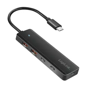 HUB USB-C => 2xUSB-C 2xUSB-A Logilink brez napajanja 10Gbit/s 3.2 Gen2 (UA0412)