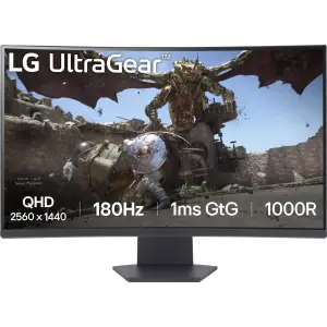 Monitor LG 80 cm (31,5") 32GS60QC-B 2560x1440 Curved Gaming 180Hz VA 1ms 2xHDMI DisplayPort  sRGB99% FreeSync HDR10 UltraGear