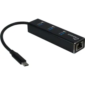 HUB USB-C => 3xUSB3.0 LAN RJ45 100/1000 Inter-Tech Argus IT-410 (88885440) 