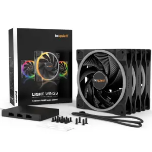 Ventilator be quiet! Light Wings 140mm črna ARGB (3 pack)