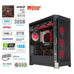 Računalnik MEGA TWR S11 R7-9800X3D/RTX5080/32GB-DDR5/2TB-4.0/1050W/Brez OS/črna RGB + Estetski napajalni kabli [Rdeča / Črna]