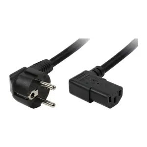 KABEL NAPAJALNI 220V 2,00m Schuko - C13 kotni 90° črn LogiLink (CP103)