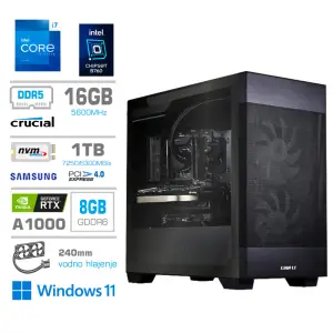 Računalnik MEGA MT S7X i7-13700F/A1000/16GB-DDR5/1TB/750W/Win11Pro/črna