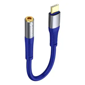Adapter avdio USB-C (m) => 3,5mm (ž) 0,20m AXC-02 Orico moder (ORICO-AXC-02-BL-BP)
