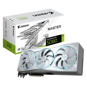 Grafična kartica nVidia RTX5080 GigaByte Master ICE bela - 16GB GDDR7 (GV-N5080AORUSM ICE-16GD)
