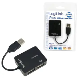 HUB USB 2.0 4portni LogiLink SMILE črn
