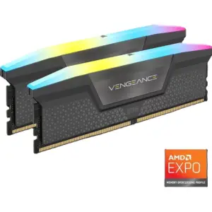 DDR5 64GB 6000MHz CL40 KIT (2x32GB) Corsair RGB Vengeance 1,4V Gaming črna (CMH64GX5M2B6000Z40)