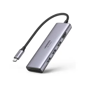 HUB USB-C => 3x USB 3.0 tip A Ugreen + HDMI + TF/SD (60383)