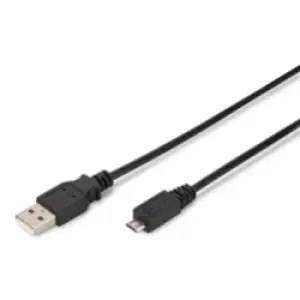 Kabel USB-A => micro USB 1,0m (za mobitele) dvojno oklopljen Digitus (AK-300110-010-S)