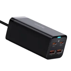 Hišni polnilec 100-240V => 2x USB-A 2x USB-C 100W za mobilni telefon ali tablični računalnik GaN3 PD3 + QC4 AFC Baseus (CCGP000101) 