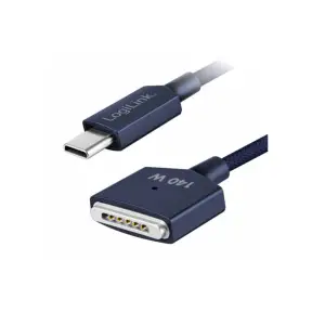 Kabel USB-C (m) => MagSafe 3 (m) 3.1 2,0m PD 140W LogiLink temno moder (PA0396)