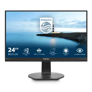 Monitor Philips 60,5 cm (23,8") 241B7QUPBEB 1920x1080 IPS 5ms VGA HDMI DisplayPort USB-C DP-Out 2xUSB3.1 Pivot Zvočniki  sRGB RJ45
