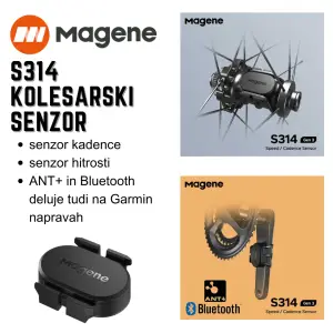Magene S314 Kolesarski senzor 2v1 hitrosti senzor kadence ANT+ Bluetooth